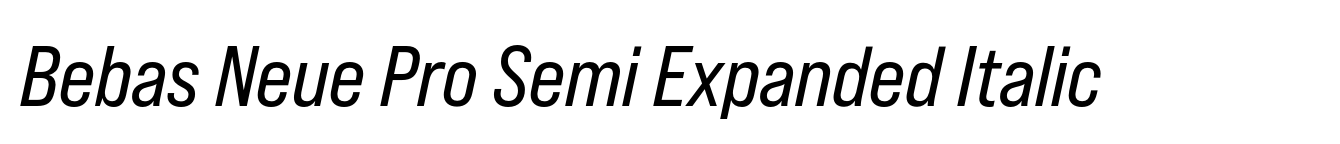 Bebas Neue Pro Semi Expanded Italic